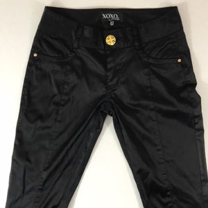 XOXO jeans women’s black straight leg pants Sz 3/4
